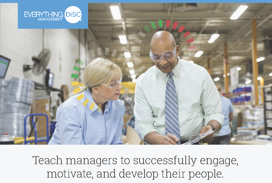 Everything DiSC Management cover of manager and employee in warehouse