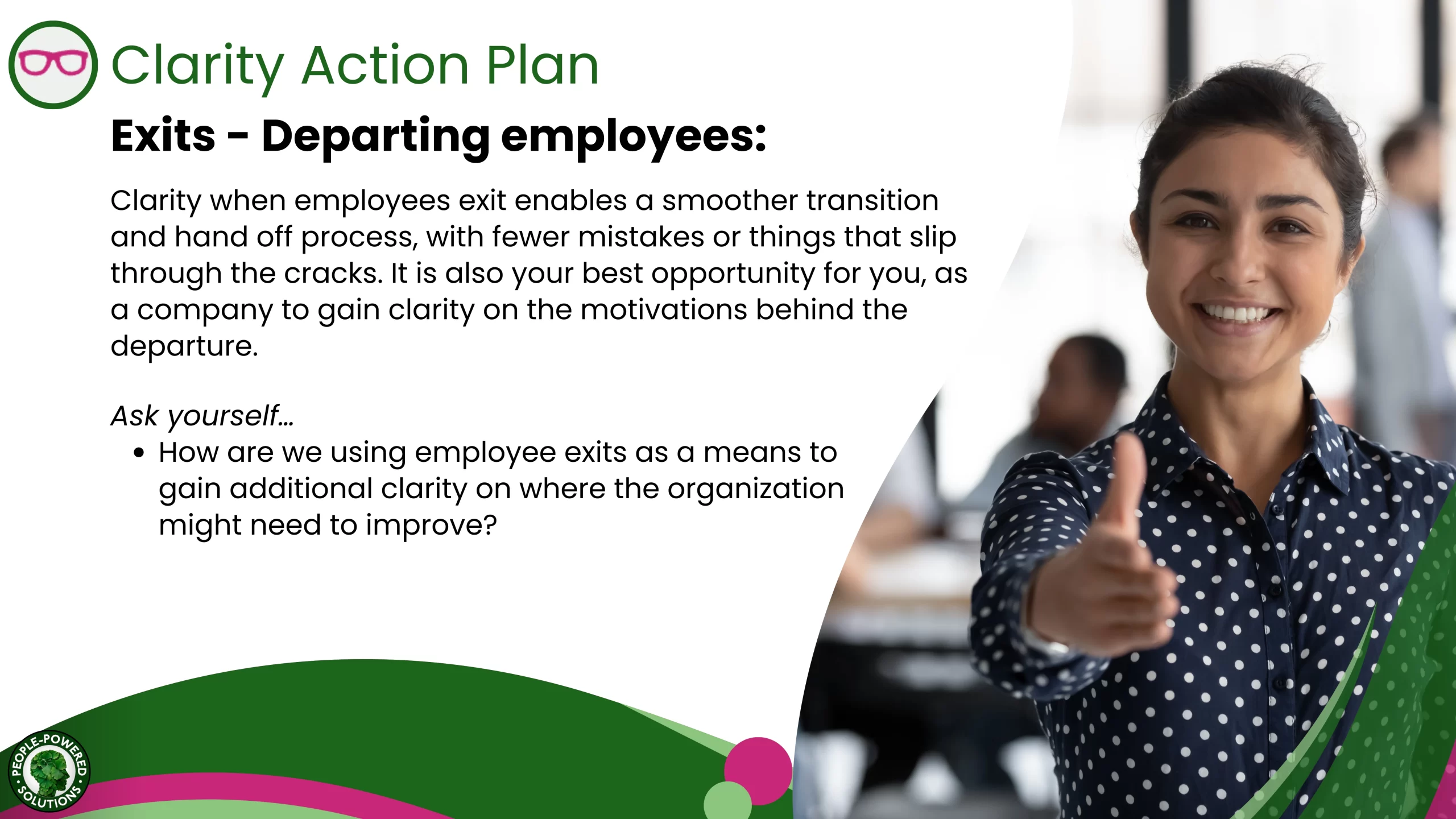 Clarity Map for managing employee exits and departures