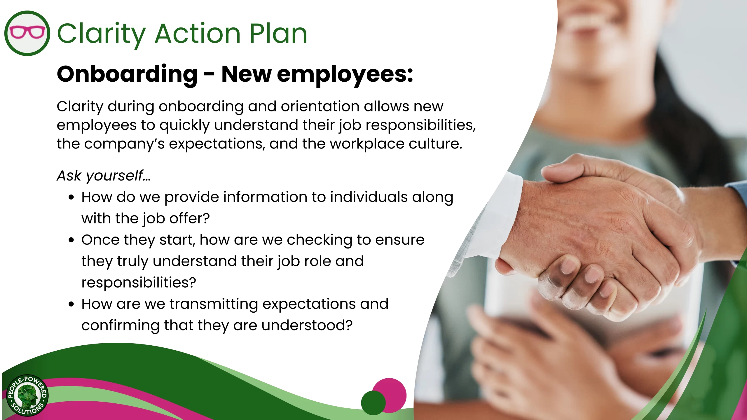 Clarity Map for onboarding new employees at People Powered Solutions