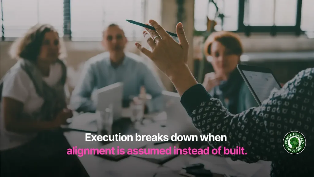 Leaders aligning team expectations and priorities before execution