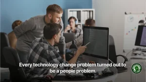 Workplace technology change management training colleagues